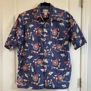 Reyn Spooner Vintage Hawaiian Shirt size Large Fish Dinner